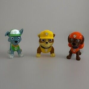 PAW Patrol Rocky Rubble Zuma Mini Figure Toy Lot Spin Master Dog Figurines